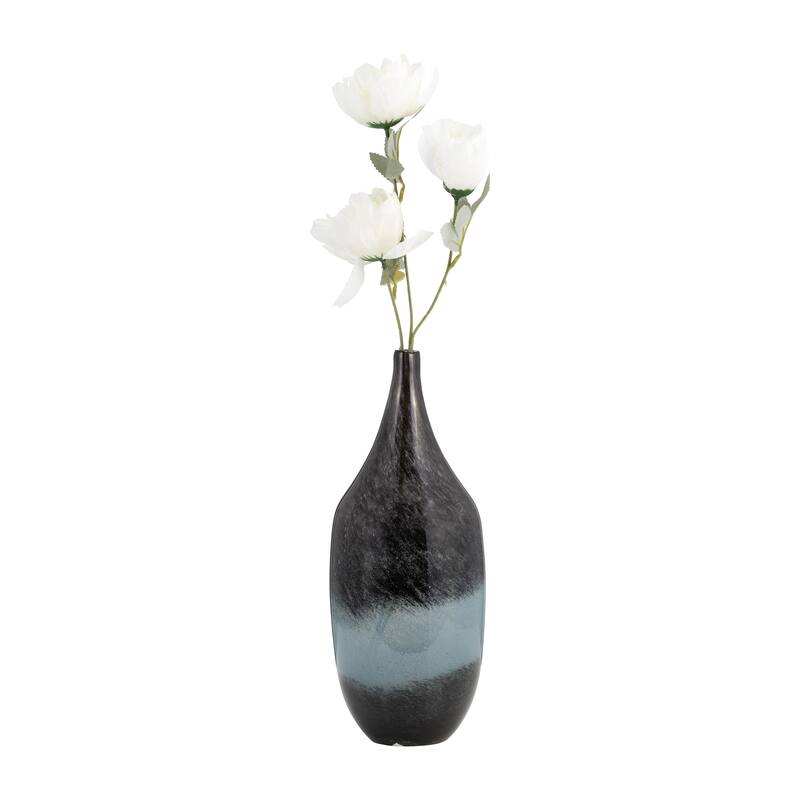 Sagebrook Home Artistic Glass Blue Ombre Abstract Vase - 5" x 5" x 14"
