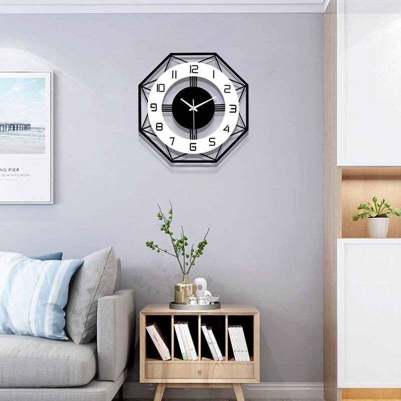 Large Wall Clocks for Living Room Decor Modern Silent Wall Clock Non Ticking Battery Operated Quartz 14 Inch