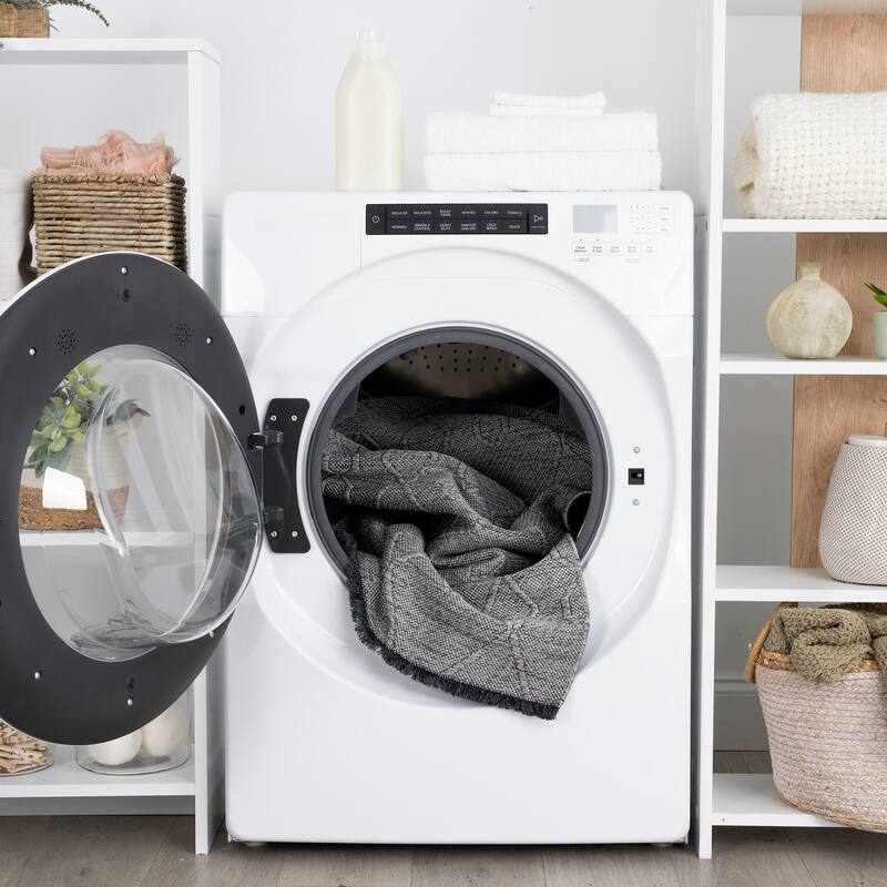 Alameda Solid Color Geometric Machine Washable Indoor Area Rug