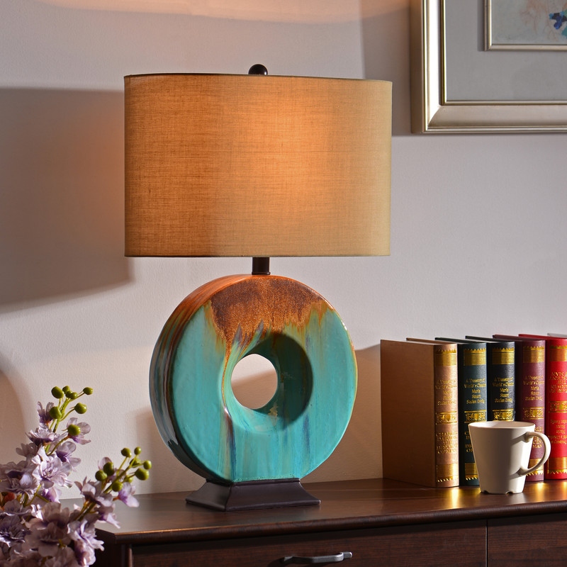 Teal ceramic deals lamp