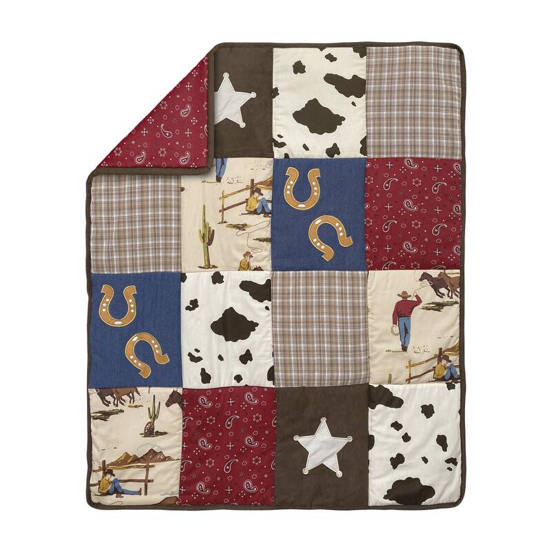 Brown Western Cowboy Boy Girl Neutral Sweet Jojo Designs 6p Crib Bedding + BreathableBaby Breathable Mesh Liner Cow