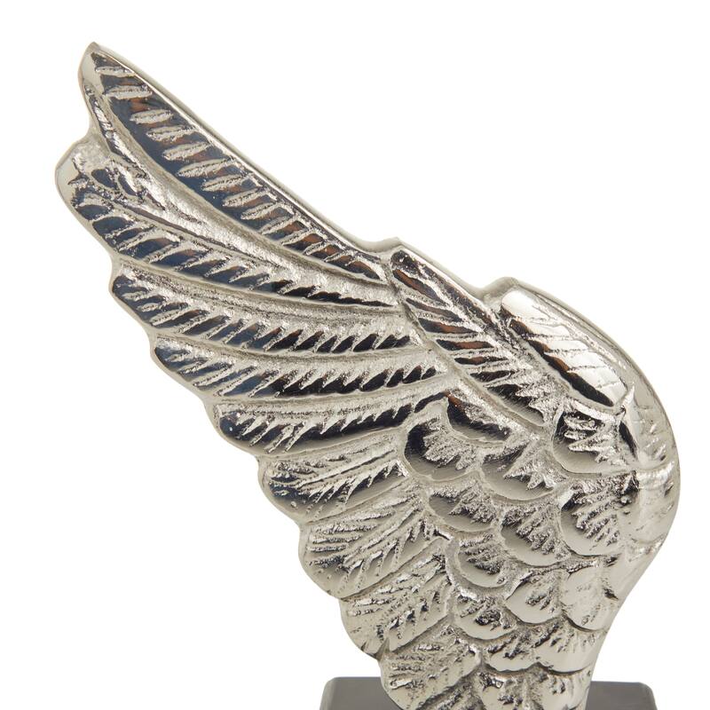Gold or Silver Aluminum Wings Bird Bookends with Marble Base (Set of 2) - 5 x 3 x 10