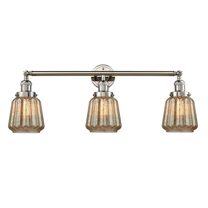 Innovations Lighting Chatham 3 Light 30" Wide Bathroom Vanity Light - Polished Nickel / Mercury