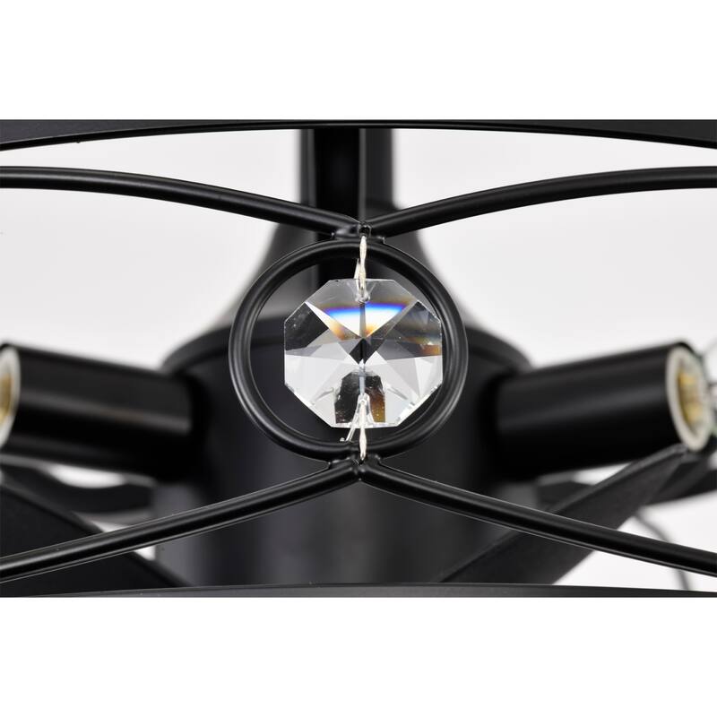 Maeve Black Caged Lighted Ceiling Fan Fandelier 7-Blade Remote Control