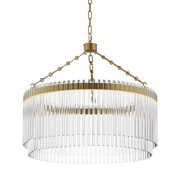 slide 2 of 10, Maxim 38422CL Jolie 24" Wide LED Pendant Natural Aged Brass
