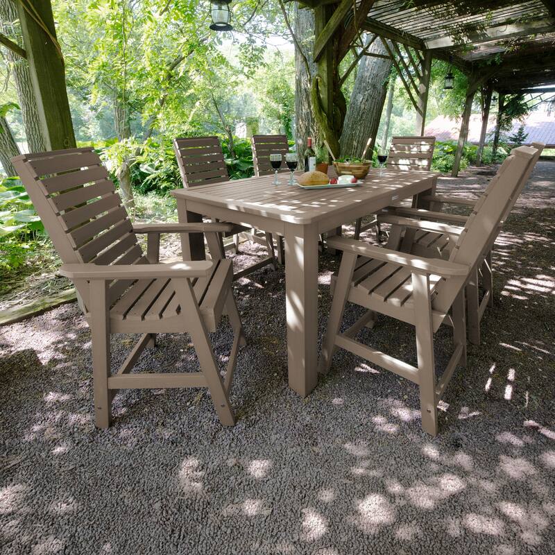 Weatherly 7-piece Outdoor Dining Set - 42" x 72" Table, Counter-height
