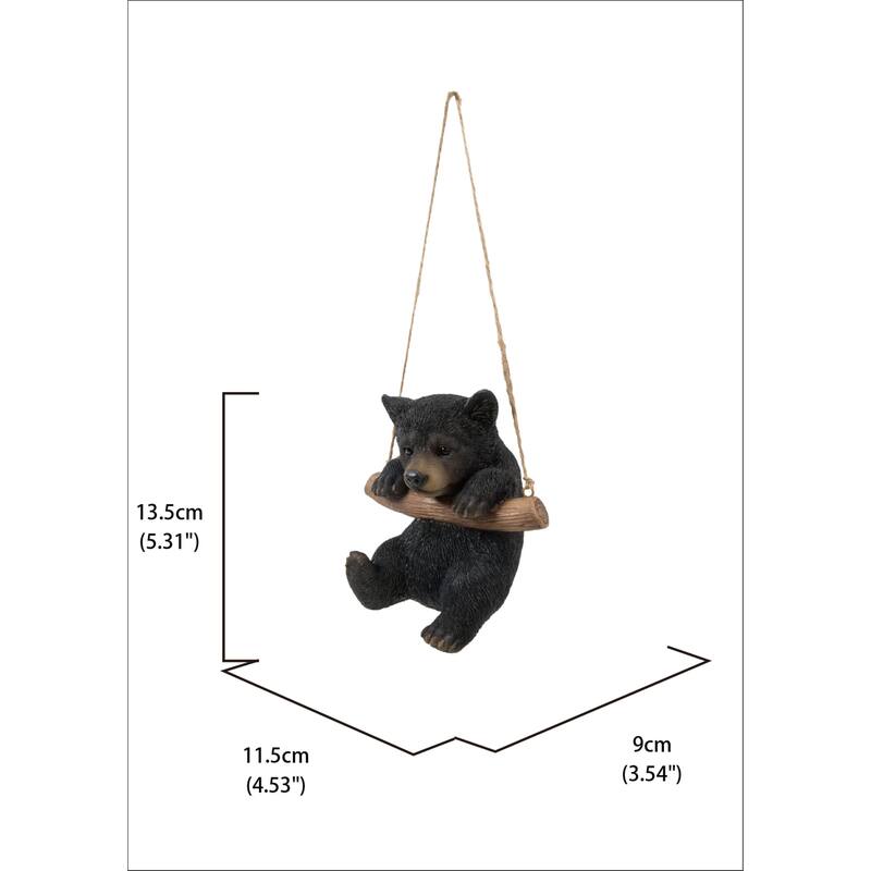 5.5" Hanging Bear Cub Outdoor Garden Statue