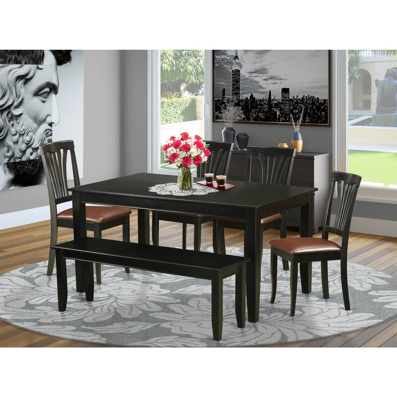 Bohemian Dining Set - 7 Piece Table & Chair Set - Asian Hardwood - Modern Kitchen Furniture
