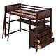 preview thumbnail 5 of 13, Twin Size Wooden Loft Bed With Drawers And Desk,Shelves,Solid Construction