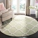preview thumbnail 122 of 200, SAFAVIEH Handmade Cambridge Luisa Moroccan Trellis Wool Rug 6' Round - Light Green/Ivory - Round