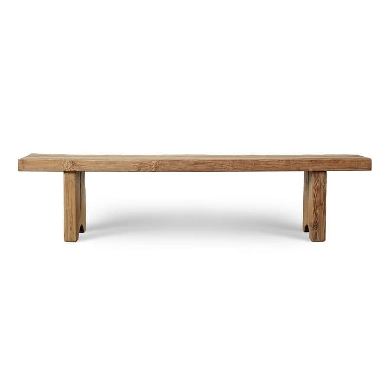 Bari Bench Approx. 78Wx14Dx18.5H Rustic Pine Wood Weathered Natural
