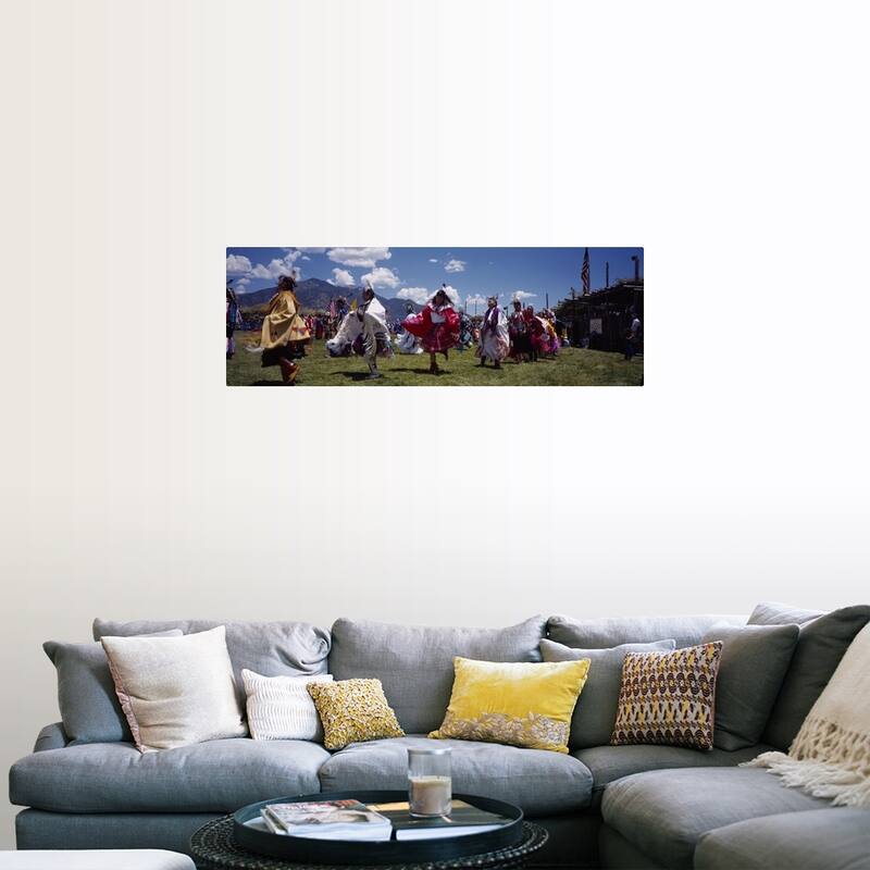 "Red Indians at a Pow-Wow, Taos, New Mexico" Poster Print - Multi - 48" x 16"