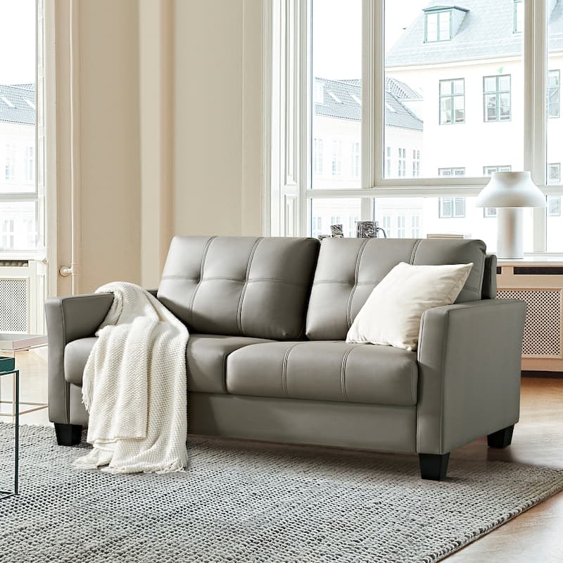 Ainfox 57.50'' Faux Leather Loveseat