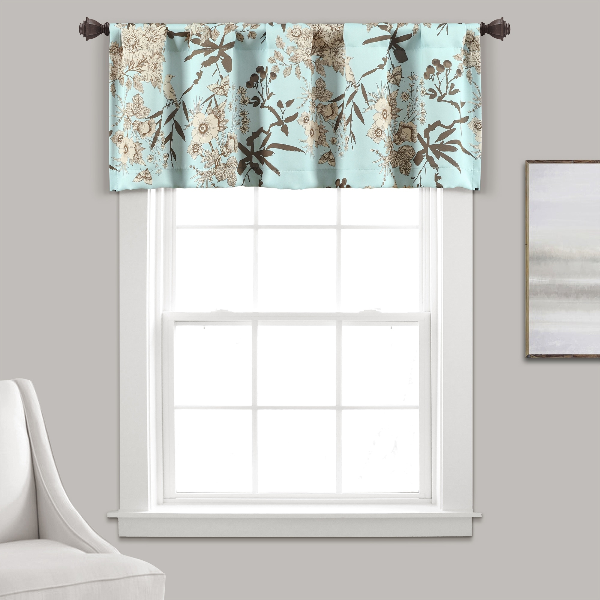 Lush Decor Botanical Garden Light Filtering Window Curtain Valance - 18" x 52"