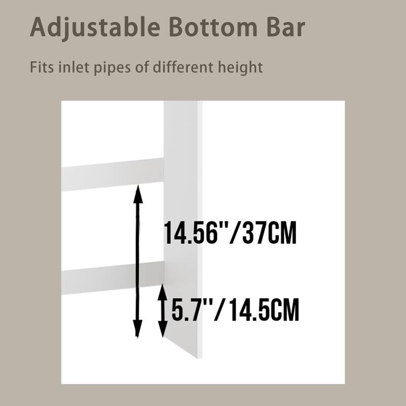 Anmytek Over The Toilet Storage Cabinet with Barn Door, Rustic Farmhouse Bathroom Laundry Organizer with Adjustable Bottom Bar