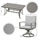 preview thumbnail 4 of 4, 7-Piece Aluminum Patio Dining Set with 6 Swivel Dining Chairs and Washable Cushions