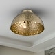 preview thumbnail 11 of 10, Golden Lighting Shepard 3-light Flush Mount in Modern Brass and Modern Brass shade