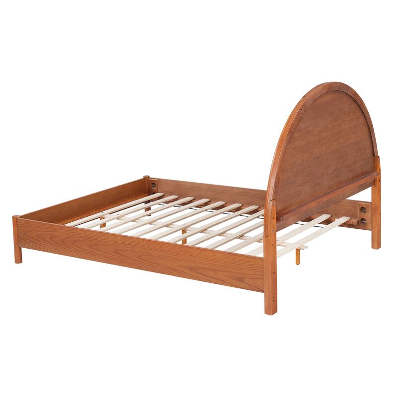 Christopher Knight Home - Modern Mid-Century Wooden Platform Bed with Arched Headboard