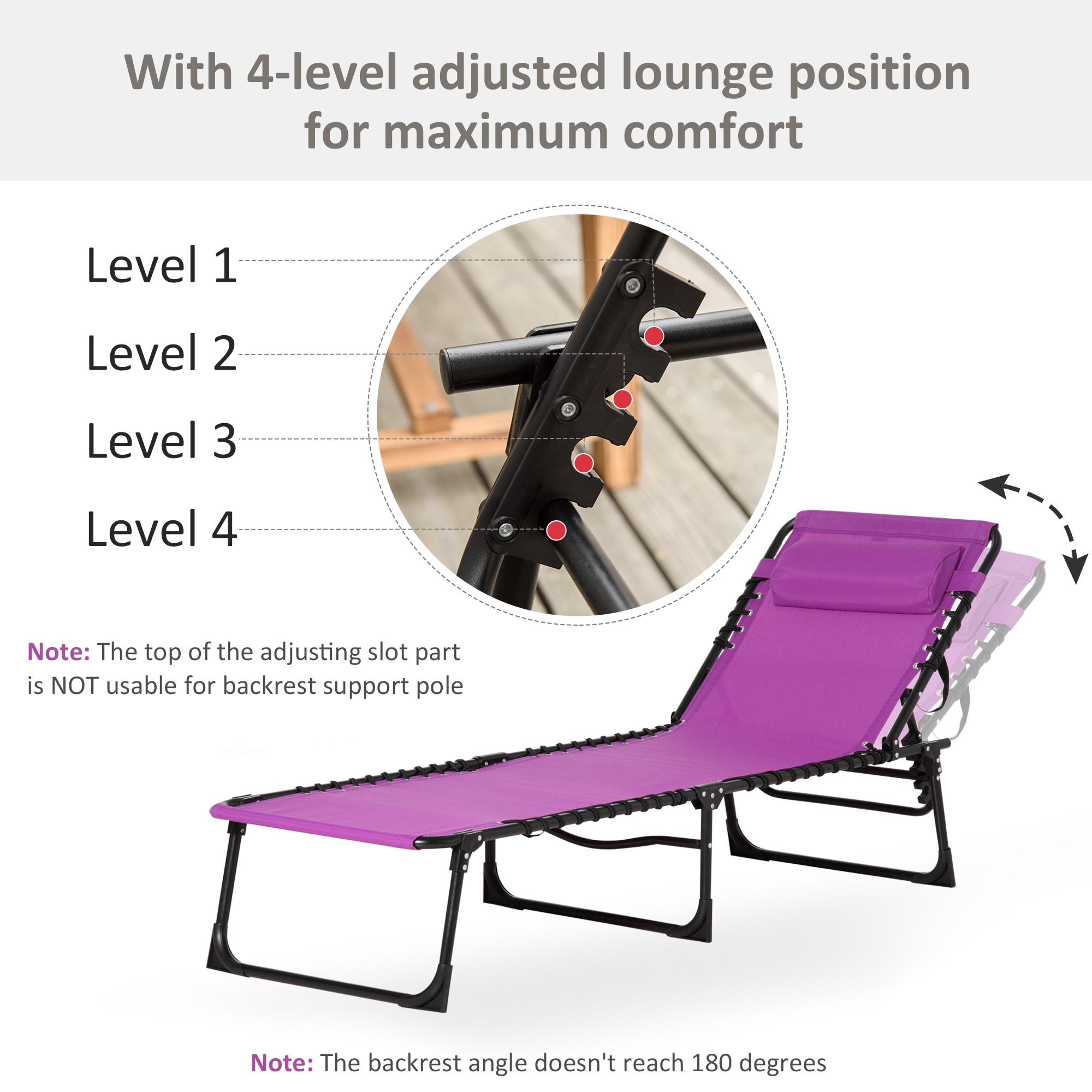 Outsunny Lightweight Folding Chaise Lounge Chair for Indoor Outdoor Use-image