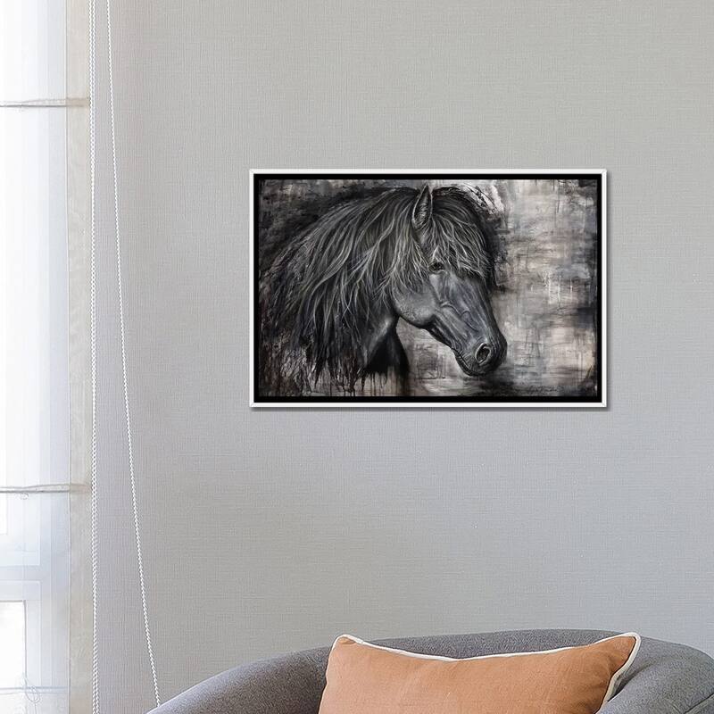 iCanvas "Majestic Dark Horse" by Angela Bawden Framed