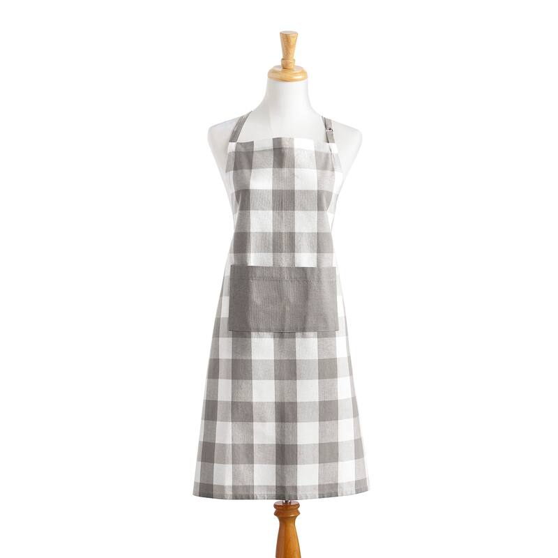 The Gray Barn Emily Gulch Buffalo Check Kitchen Apron with Pocket