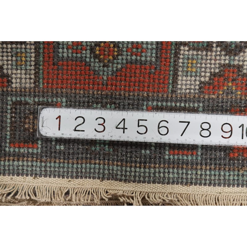 Hand Knotted Oriental 100% Wool Carpet Traditional Geometric Red Viss Area Rug - 3' 0'' X 2' 0''