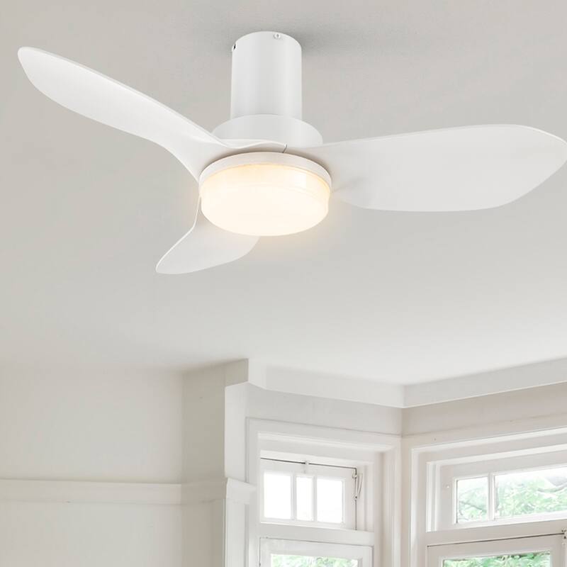 CARRO Chamomile 36" 3-Blade Indoor Smart Ceiling Fan with Light and Remote - White - Remote