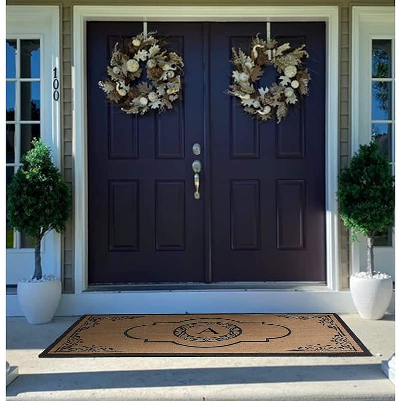 A1HC Abrilina Hand Crafted Heavy Duty Outdoor Monogram Doormat 36"X72"