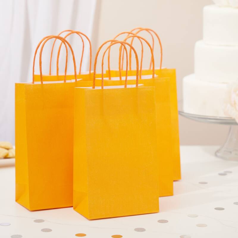 Blue Panda 25 Pack Small Gift Bags with Handles for Presents, Paper Bag, 9 x 5.5 x 3 In
