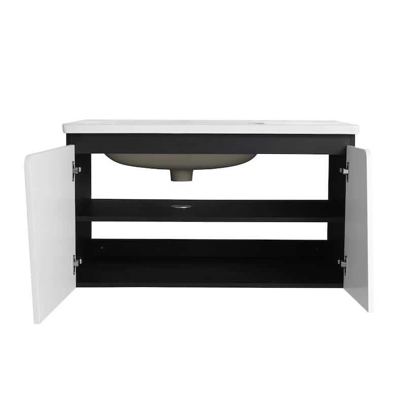 Bathroom Vanity With Sink In 32/36/40/84/76/92 Inch, Floating Bathroom Vanity With Soft Close Door