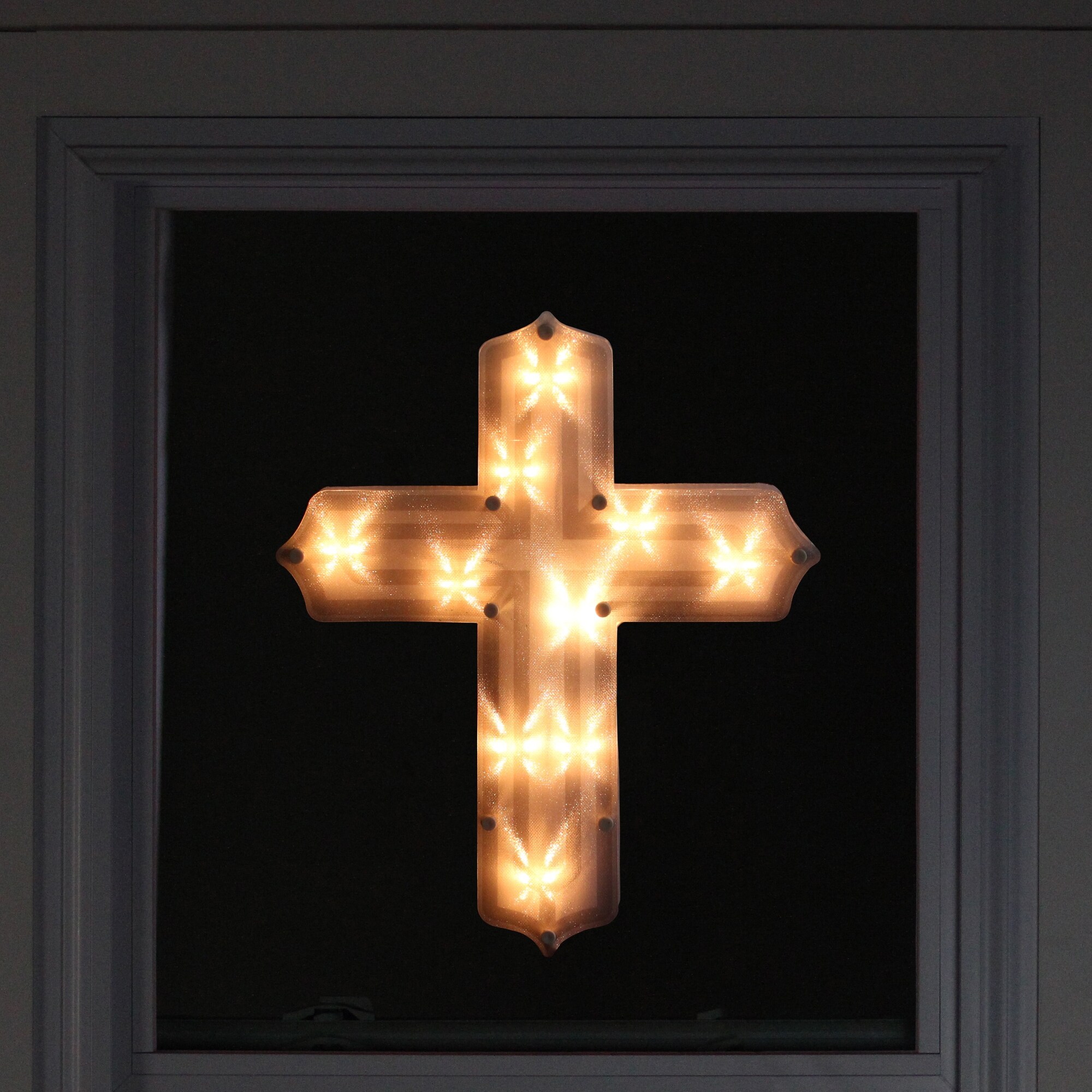 Shop 14 Lighted Religious Cross Easter Window Silhouette