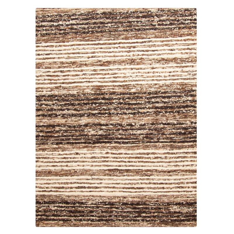 ECARPETGALLERY Braid weave Sienna Brown Wool Rug - 5'6 x 7'5