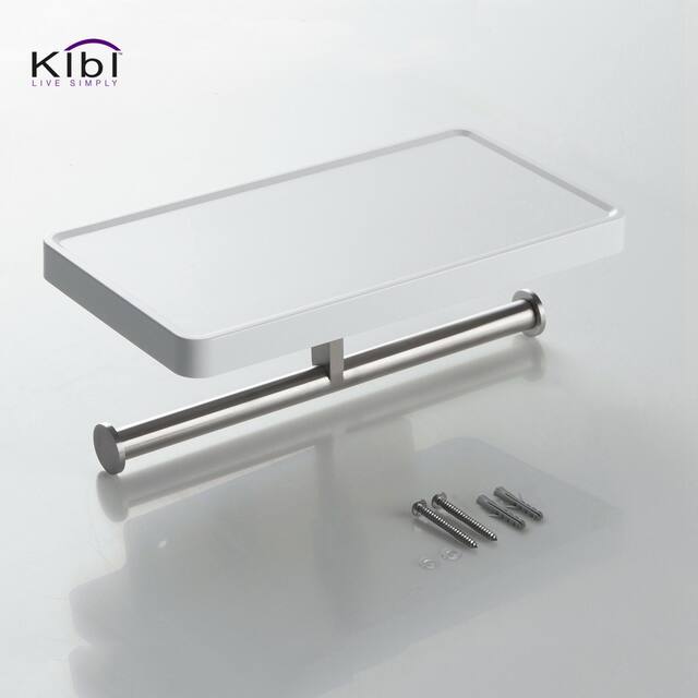 Bathroom Brushed Nickel Hardware Accessory Wall Mounted Tissue Holder with Shelf
