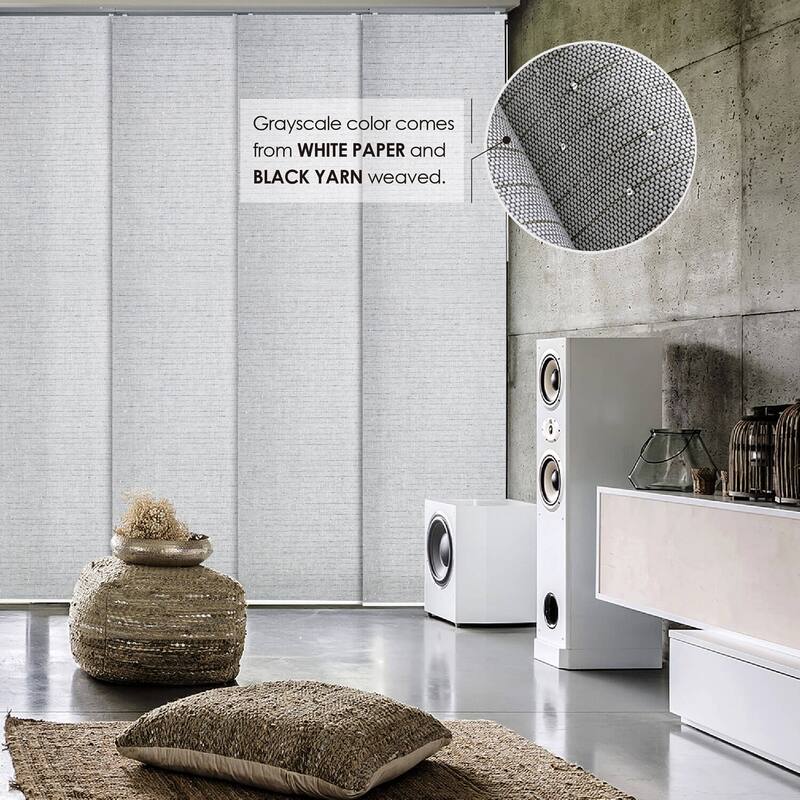GoDear Design Adjustable Sliding Panel Track Blinds, Vertical Blinds, Classic, 45.8"- 86" W x 96" L - Diamond Silver