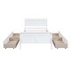 preview thumbnail 4 of 12, Twin Size Wooden Platform Bed with Built-in Storage Drawers and Streamlined Headboard