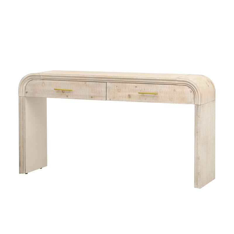 Retro Style Console Table with Open Design and Two Drawers for Multiple Rooms