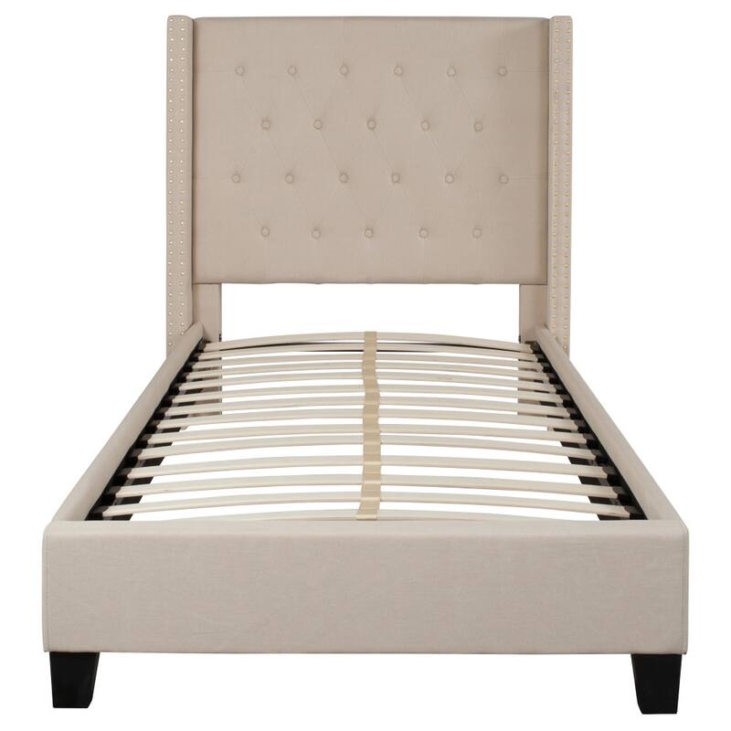 Tufted Upholstered Nailhead Trim Platform Bed