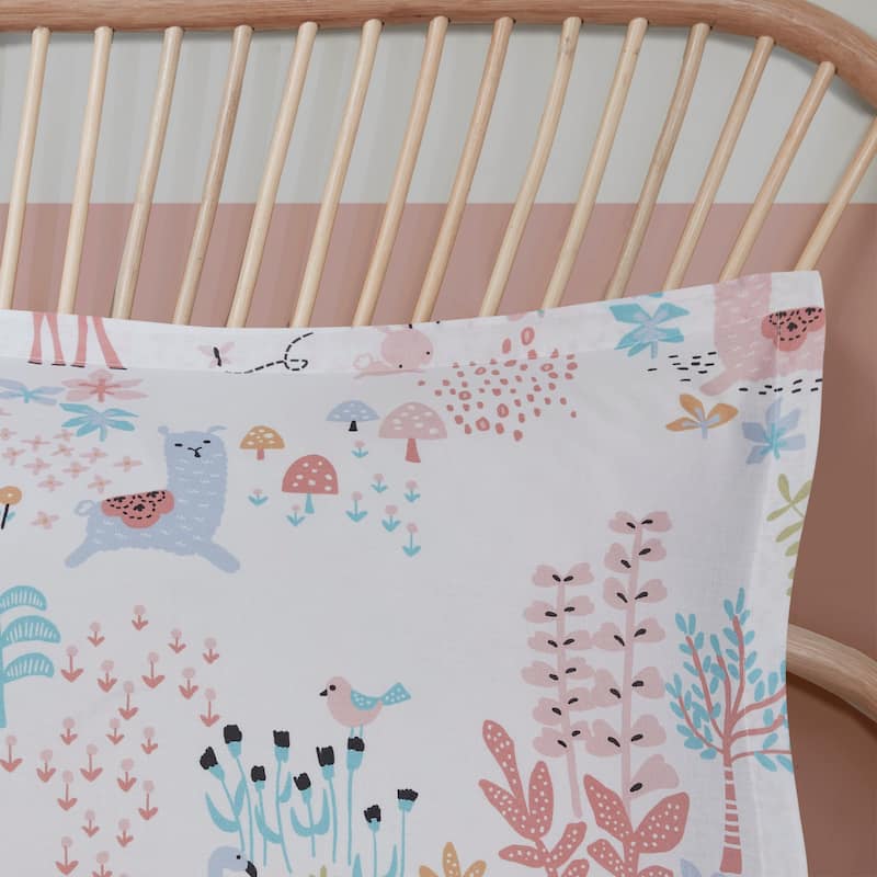 Intelligent Design Kids Kinsley Blush Woodland Animals Cotton Reversible Comforter Set