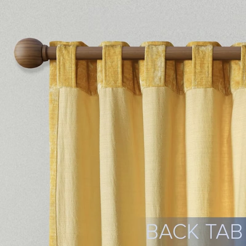 Texture Velvet Back Tab Room Darkening Single Panel