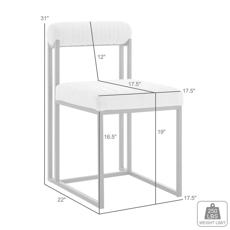 Anastasia Modern Upholstered Metal Dining Chairs - Set of 2