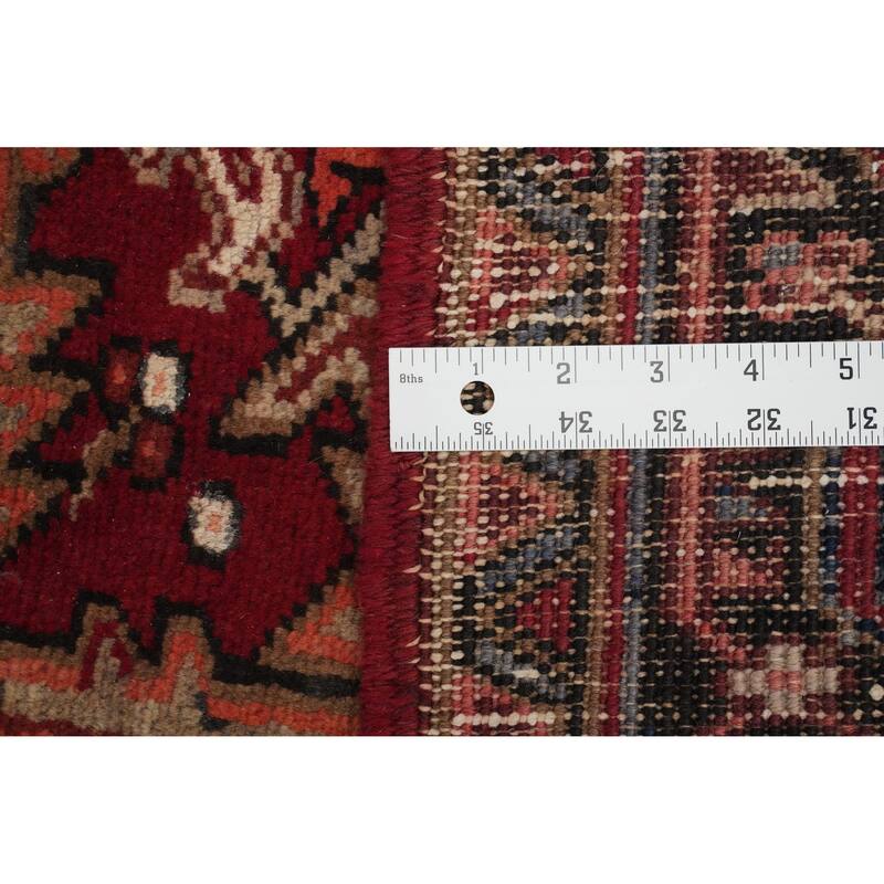 Hand Knotted Oriental 100% Wool Carpet Traditional Medallion Red Heriz Area Rug - 11' 1'' X 7' 10''