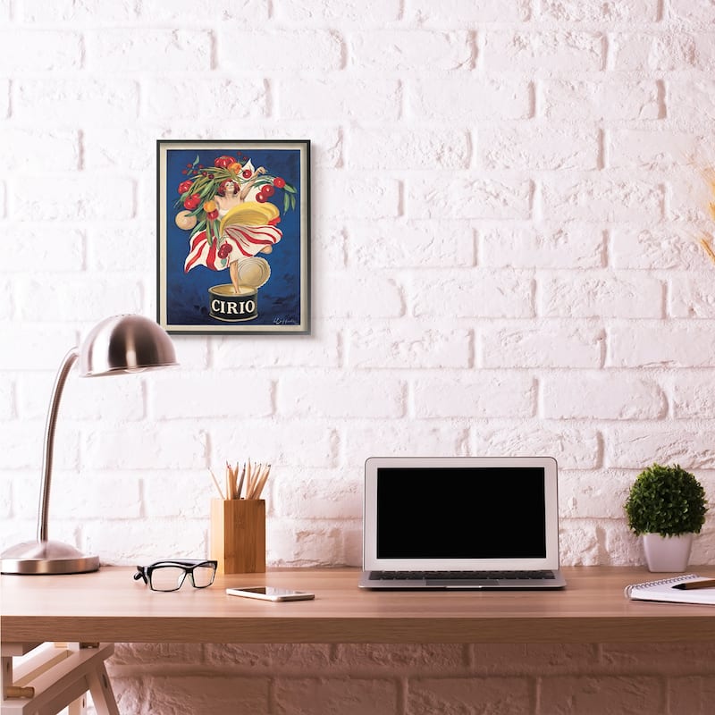 Stupell Cirio Vintage Poster Food Design Framed Wall Art - 16 x 20
