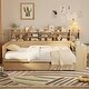 preview thumbnail 35 of 54, Roomfitters Wooden Twin/Full Size Daybed with Storage Shelves, Multi-functional Bed with Twin Size Trundle Bed and Study Desk