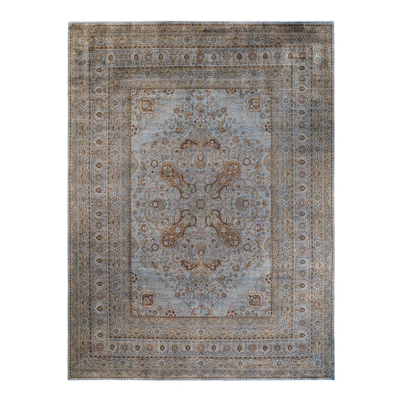 Overdyed, One-of-a-Kind Hand-Knotted Area Rug - Gray - 10' 1" x 13' 9"