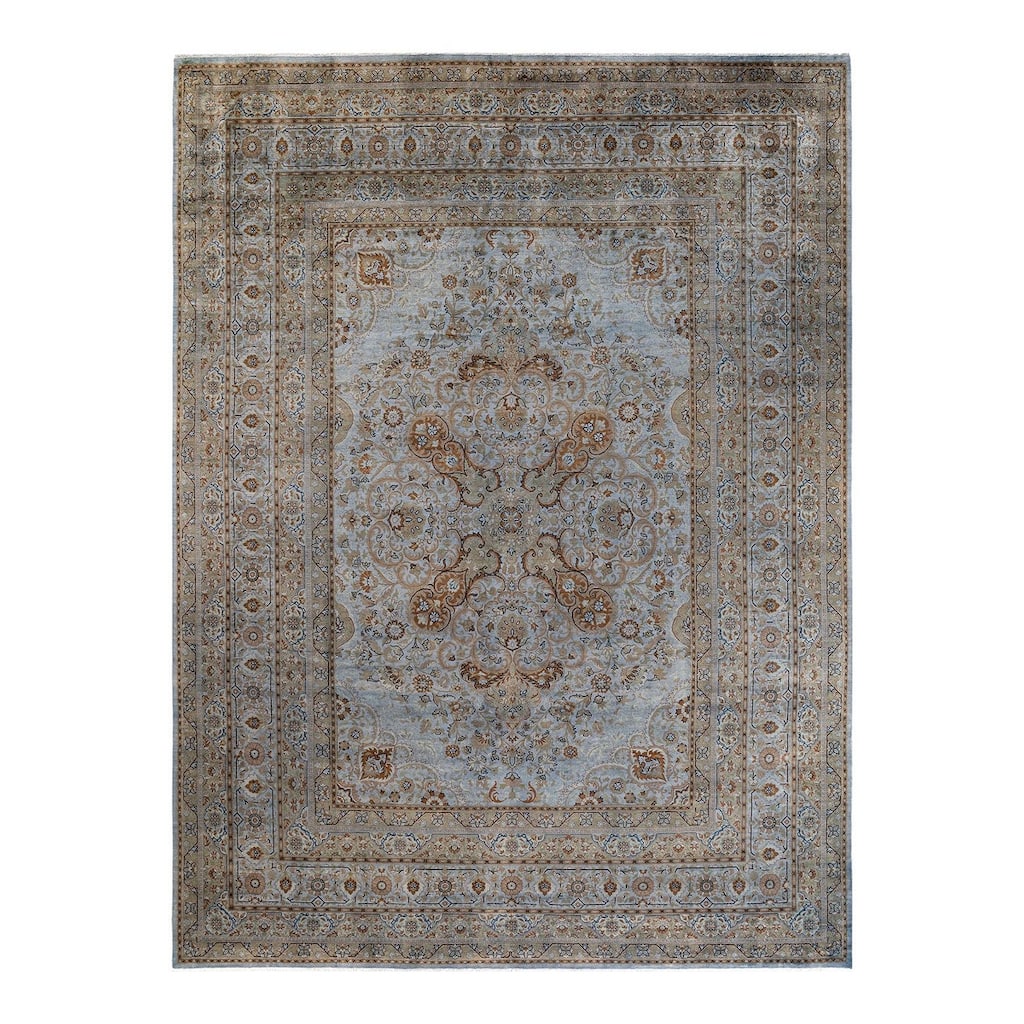 Overdyed, One-of-a-Kind Hand-Knotted Area Rug - Gray - 10' 1" x 13' 9"