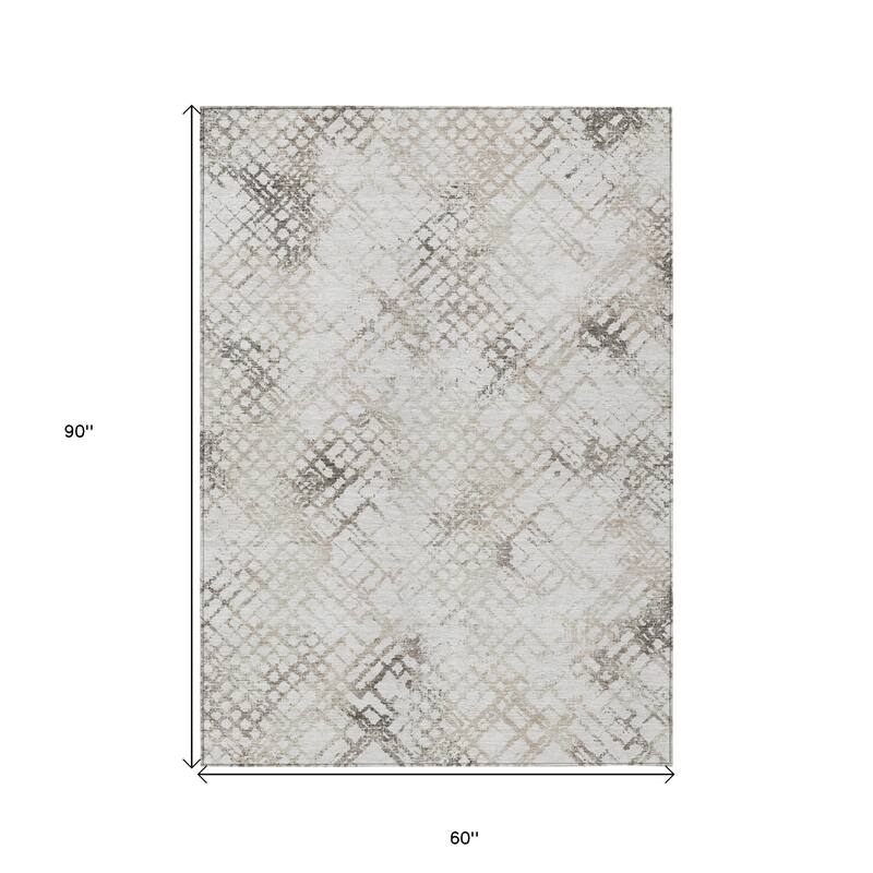 HomeRoots Geometric Transitional Rectangle Outdoor Rug