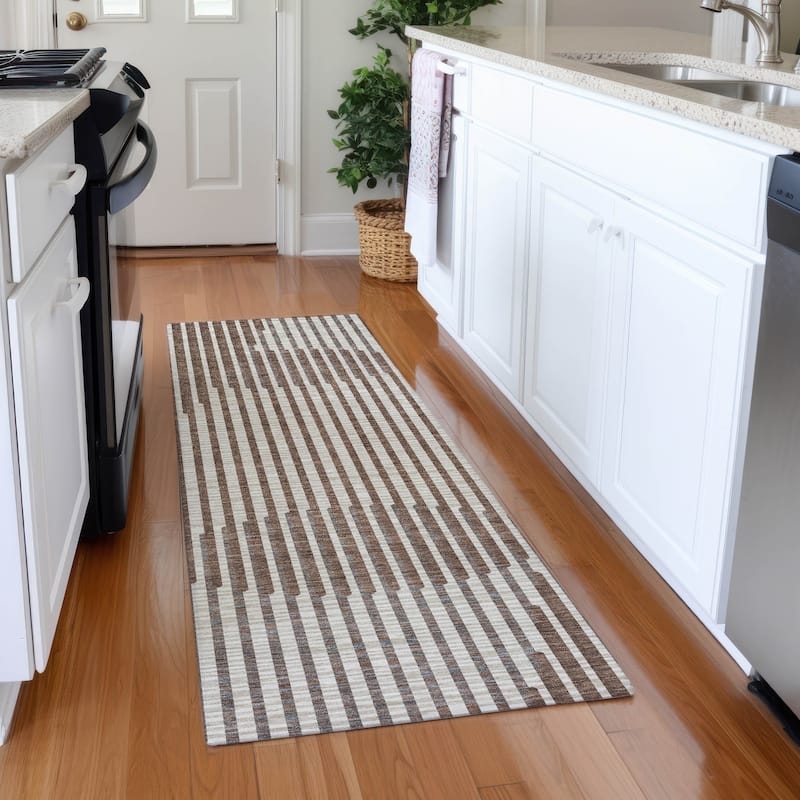 Premium Washable Super Soft Modern Allure Mayfield Rug - Brown - 2'3" x 7'6"