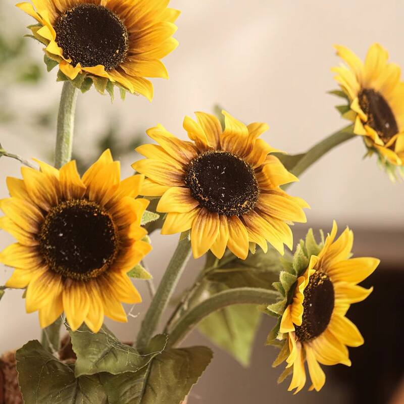 RusticReach One-Head Artificial Sunflower Stem 19.7" Tall