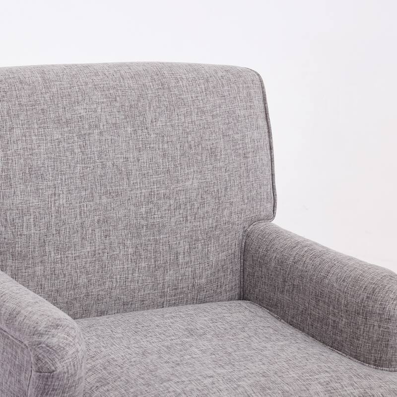 Vintage Upholstered Linen Fabric Armchair