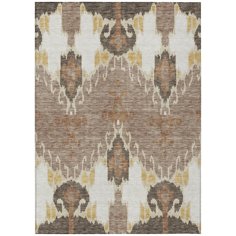 HomeRoots Ikat Transitional Rectangle Outdoor Rug - 5' X 8'